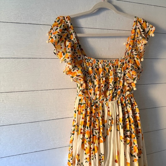 Farm Rio Cashew Crossed Back Dress Medium - Picture 9 of 10